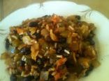 black beans  and browen rice salad